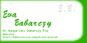 eva babarczy business card